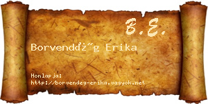 Borvendég Erika névjegykártya
